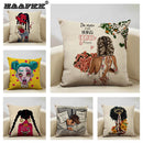 Axyaa Fashion Girl Cushion Cover: Living Room Sofa Pillow Case 45x45cm