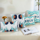 Axyaa Cotton Velvet Embroidered Pillowcase - Decorative Sofa Cushion Cover