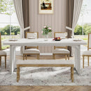 Axyaa Rustic Farmhouse Dining Table: 71" Rectangular Table for 6-8 People