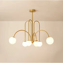 Axyaa Milky Glass Ball LED Chandelier for Kitchen Dining Living Bar Island