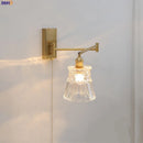 Axyaa Glass LED Wall Sconce Arm Rotate Bedroom Living Room Lights