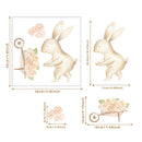 Axyaa Animal Wall Stickers: Giraffe, Bunny, Lion, Elephant - Peel and Stick Kids Room Decor