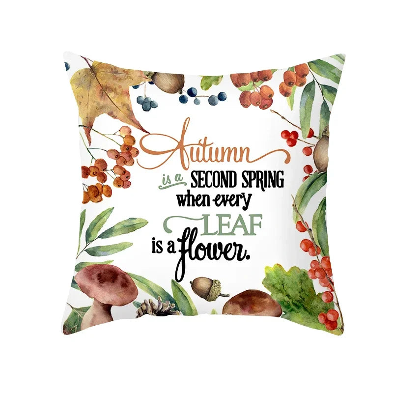 Autumn Maple Leaf Cushion Cover - Axyaa Home Decor Pillows