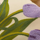Axyaa Embroidered Tulip Throw Pillow Covers for Summer Garden Decor