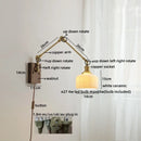 Axyaa Ceramic Copper Swing Arm LED Wall Light for Home Decor