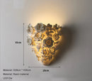 Axyaa French Retro Carved Flower Wall Lamp White Resin Living Room Bedside Designer
