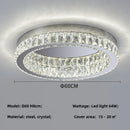 Axyaa Crystal LED Ceiling Chandelier: Modern Luxe Chrome Steel Dimmable Lamp for Living Room & Bedroom