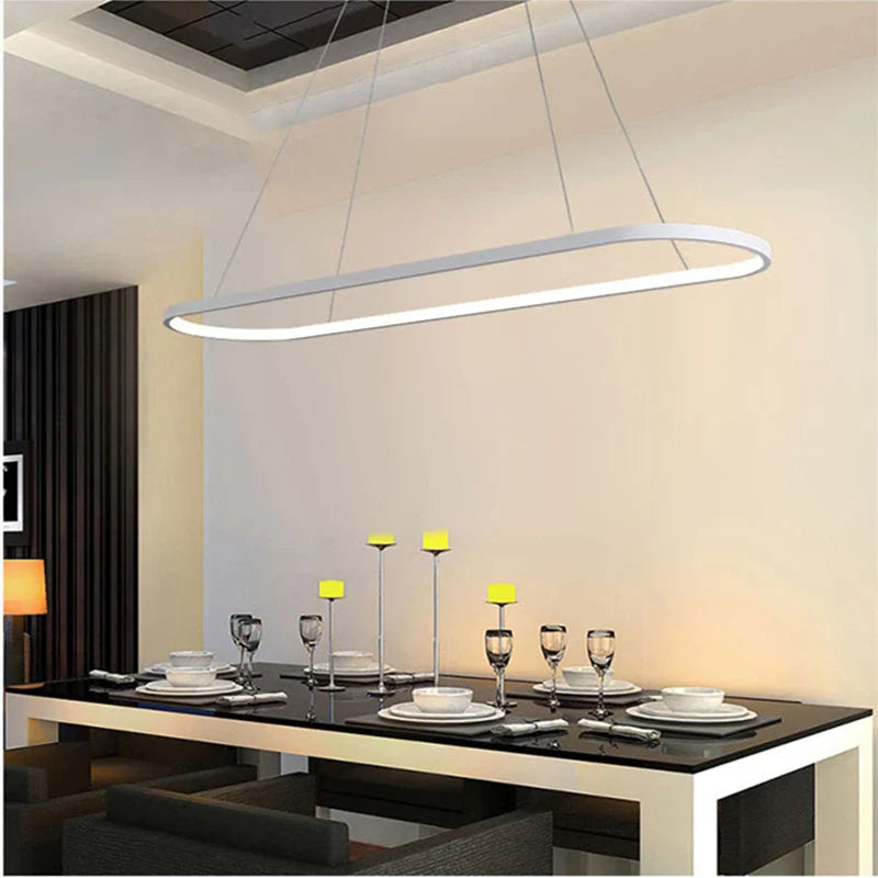 Axyaa Runway Oval LED Pendant for Living, Dining, Bedroom Lighting