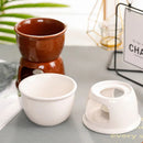 Axyaa Ceramic Chocolate Chafing Dish with Fork - Melting Mug Set