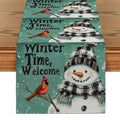 Axyaa Christmas Snowman Table Runner for Home Decoration and Dining Tables