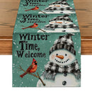 Axyaa Christmas Snowman Table Runner for Home Decoration and Dining Tables