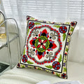 Axyaa Ethnic Floral Embroidered Cotton Throw Pillowcase Cover