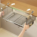 Stainless Steel Retractable Hanging Basket Storage Cabinet Shelf for Axyaa Kitchen