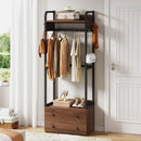 Axyaa Small Clothes Rack with Drawers and Shelves - Heavy Duty Clothing Organizer