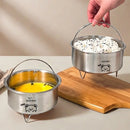 Axyaa Stainless Steel Steamed Egg Bowl Holder Stackable Rice Stew Kitchen Tableware