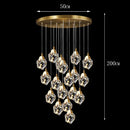 Axyaa Crystal Stair Chandelier: Modern LED Ceiling Hanging Light for Living Room