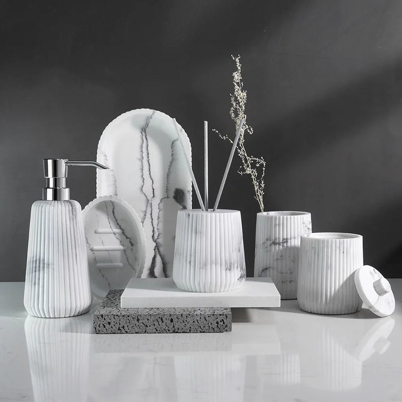 Marble Grain Bathroom Accessory Set by Axya