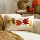 Axyaa Fall Pumpkin Maple Leaf Polyester Cushion Cover Halloween Pillowcase