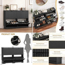 Axyaa 4-Drawer Shoe Cabinet with Adjustable Shelves
