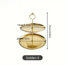 Axyaa 2/3 Layer Stainless Steel Cake Stand Fruit Tray Dessert Rack Gold Silver