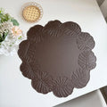 Axyaa Floral Green Embossed Faux Leather Placemats Set - Perfect for Home, Hotel, or Restaurant
