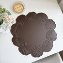 Axyaa Floral Green Embossed Faux Leather Placemats Set - Perfect for Home, Hotel, or Restaurant