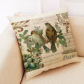 Axyaa Retro Flower Bird Linen Pillowcase Car Seat Cushion Cover Living Room Sofa