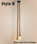 Axyaa Hemp Rope Pendant Light with E27 Socket for Industrial Farmhouse Decor