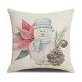 Axyaa Christmas Birds Pillowcase 45X45cm Linen Cushion Cover for Sofa