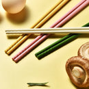 Axyaa Silicone Cutlery Set with Colorful Korean Chopsticks & Spoon