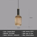 Axyaa Vintage Lantern Chandelier Striped Glass Pendant Lamp for Dining Room