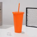 Axyaa 710ml Macaron Plastic Straw Cup - Large Capacity, Reusable, Ideal for Parties & Coffee