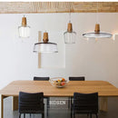Axyaa Glass & Wooden Pendant Light: American Retro Nordic Dining Decor Lamp