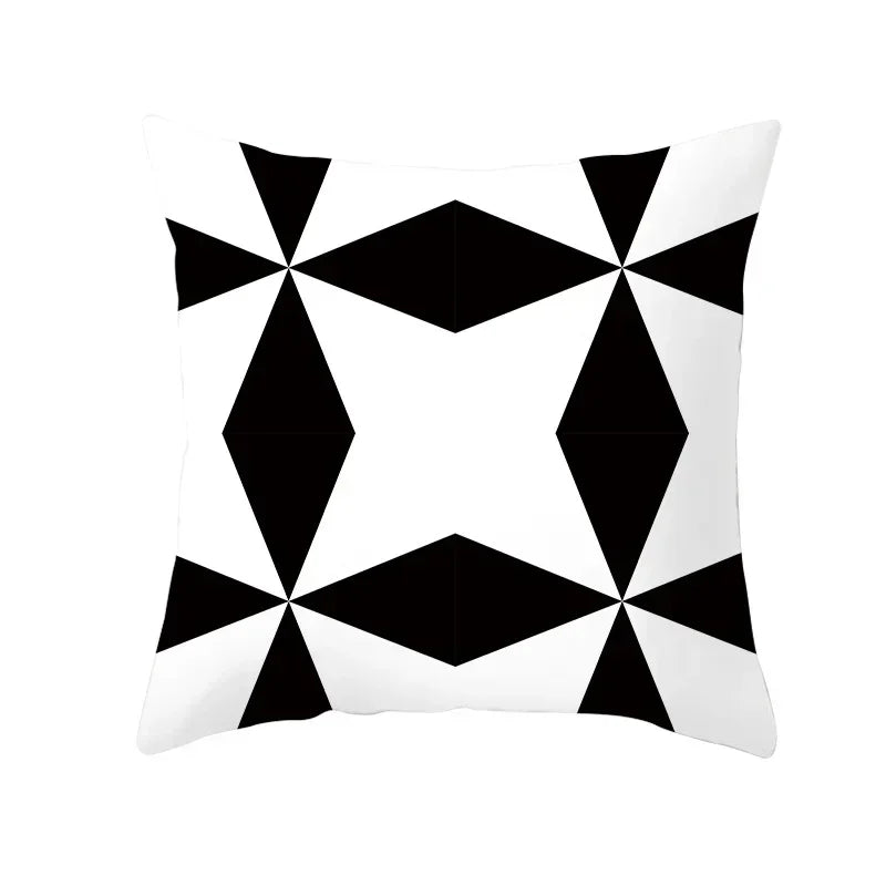 Axyaa Plaid Geometric Wave Stripe Checkerboard Print Throw Pillow Case