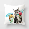 Axyaa Cartoon Cat Animal Sofa Cushion Cover - 45*45 Throw Pillow Home Decor