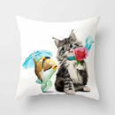 Axyaa Cartoon Cat Animal Sofa Cushion Cover - 45*45 Throw Pillow Home Decor