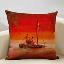 Axyaa African National Style Linen Cushion Cover 45x45cm for Sofa Decor and Artistic Home Decor