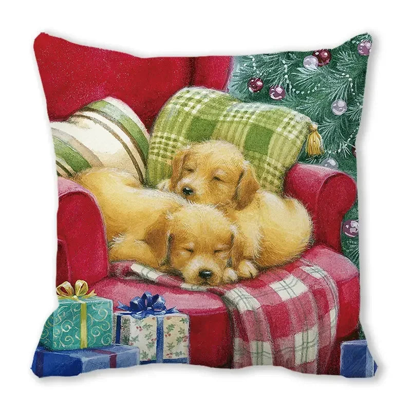 Axyaa Christmas Cat Dog 2023 Pillowcase Snowman Gift Set Decor