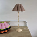 Axyaa Retro Pleated Umbrella Table Lamp Swing Iron Art for Master Bedroom