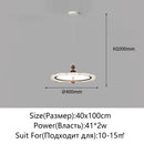 Axyaa Walnut Wood Grain LED Chandelier, Dimmable Pendant Light for Dining Living Bedroom