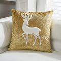 Axyaa Christmas Elk & Snowflake Embroidered Cushion Cover 45x45cm