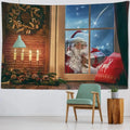 Axyaa Christmas Santa Claus Tapestry Background Cloth for Family Living Room Wall Decoration