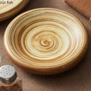 Axyaa Coarse Ceramic Double Layer Sushi Dessert Serving Plate for Molecular Cuisine