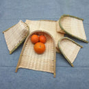 Axyaa Bamboo Weave Bread Basket Storage Tray Set