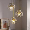 Axyaa Crystal 3-Head Pendant Lamp: Elegant Restaurant & Bar Lighting