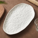 Axyaa Irregular Stone Pattern Ceramic Sushi Fish Plate.