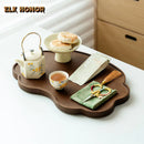 Axyaa Solid Wood Tea Tray for Serving Desserts and Coffee