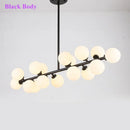 Axyaa Modern Gold Black Glass Chandelier for Living Dine Room