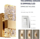 Axyaa Crystal LED Wall Light with Remote, Dimmable for Bedroom, Living Room - 3000K 6000K