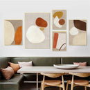 Axyaa Beige Orange Yellow Color Block Abstract Geometry Wall Art Poster